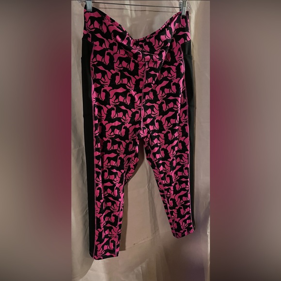 LuLaRoe Pants - Rise by Lularoe pink and black with cheetah cats athletic pants